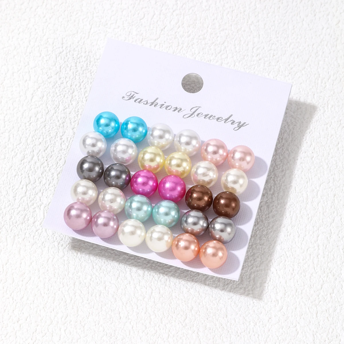 Elegant Colored Imitation Pearl Stud Earrings Simple Ball Bead Earring Set Women\'s Charm Party Wedding Bride Jewelry Gift