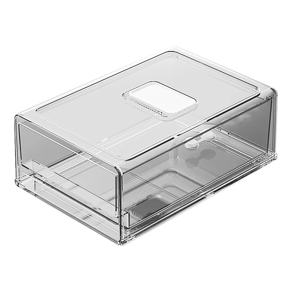 

Drawer Refrigerator Storage Box Fruit Transparent Organizer Bins Vegetable Meat Freezer Fridge Stackable Kitchen Items B