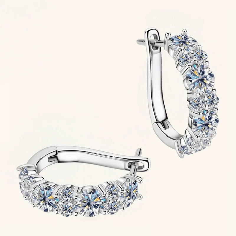 أقراط مويسانيتي من الفضة الإسترليني عيار 925 - بسيطة، أنيقة، كلاسيكية، متعددة الاستخدامات، عالية الجودة، مناسبة لكل من الرجال والنساء #4