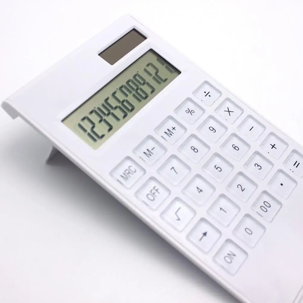 Mini Calculator LCD Screen Adjustable Height Large Display 12 Digits Desktop Office