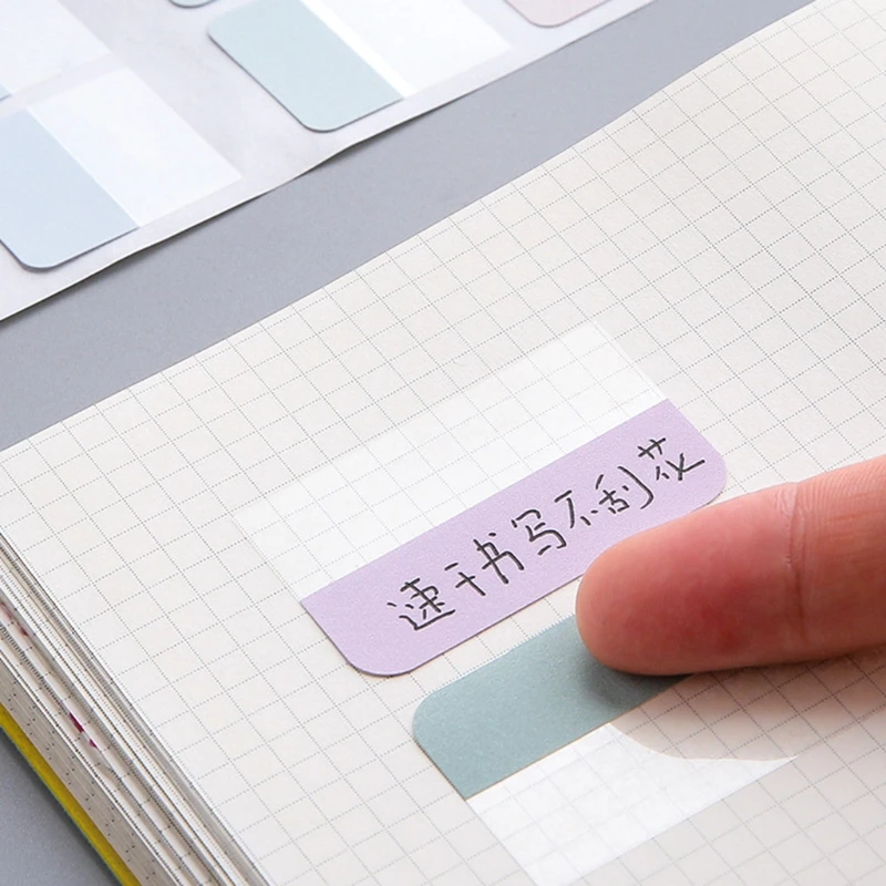 Thẻ chỉ mục dính màu 3 kích cỡ Đánh dấu trang sách dính tùy chọn 5 màu/gói