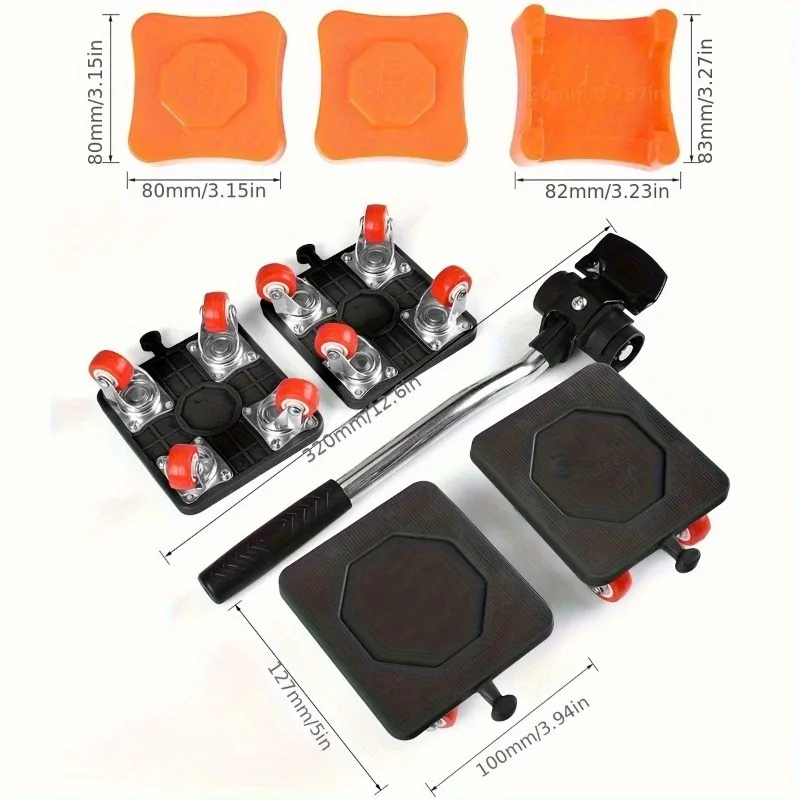 8 Stks/set Meubelen Mover Gereedschapsset Zware Meubelen Lifter Arbeidsbesparende Apparaat Verhuider Schuifregelaars Veilig Grote Meubelrol