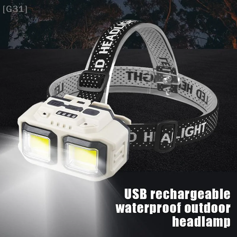 Headlamp Waterproof Rechargeable - Lampe frontale LED puissante, rechargeable par