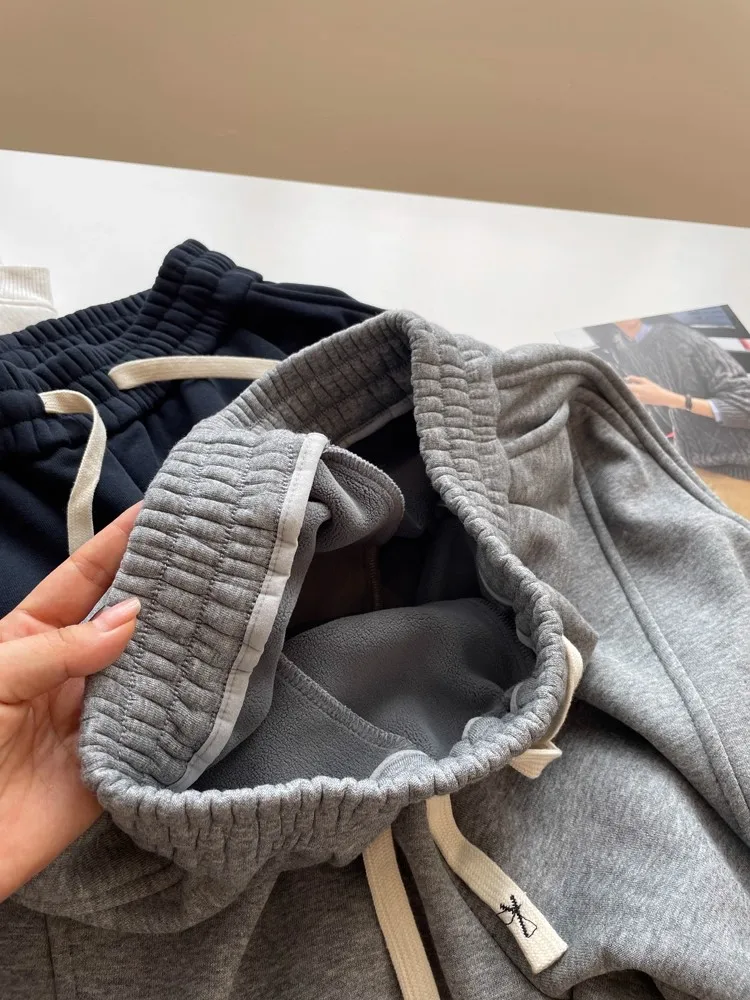 Extra Large Size Fce Lined High Waist Harlan Pants Women's Winter Thiened Sports Sweatpants Casual Comfortable Trousers