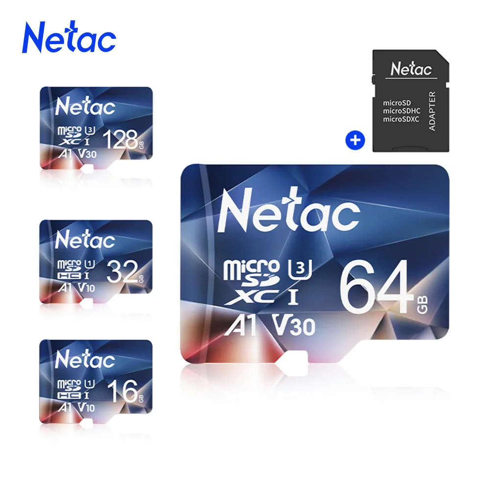 4Kカメラ用netac-SDカード,micro sd,32GB, 64GB, 128GB, 256GB, 512GB, A1,v30,u3,c10