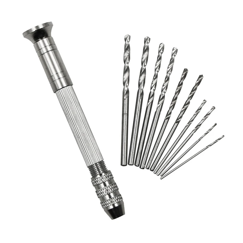 Hand Twist Drill Woodworking Tools Drilling Rotary Tool Manual Twist Drill Bit Aluminum Alloy Micro 1/2/2.5/3mm Hand Drill Craft