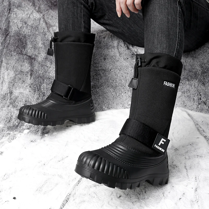 Winter Fleece-Lined Thickened Warm Outdoor Snow Boots for Men