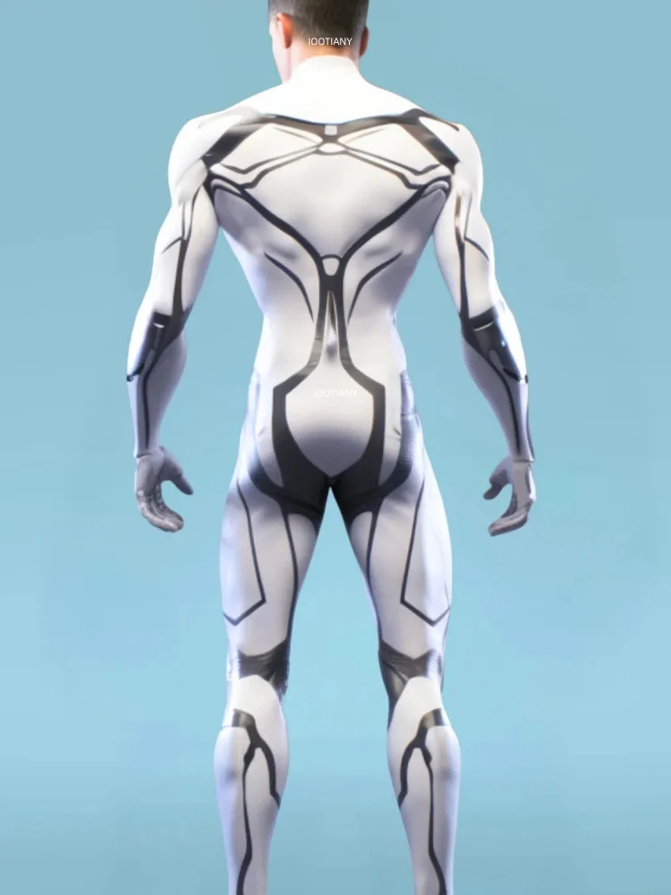 IOOTIANY Herren Sexy Stretch-Bodysuit Zentai-Anzug Halloween Karneval Party Krieger Bühnenauftritt Cosplay Kostüm 2026 – Detail 10