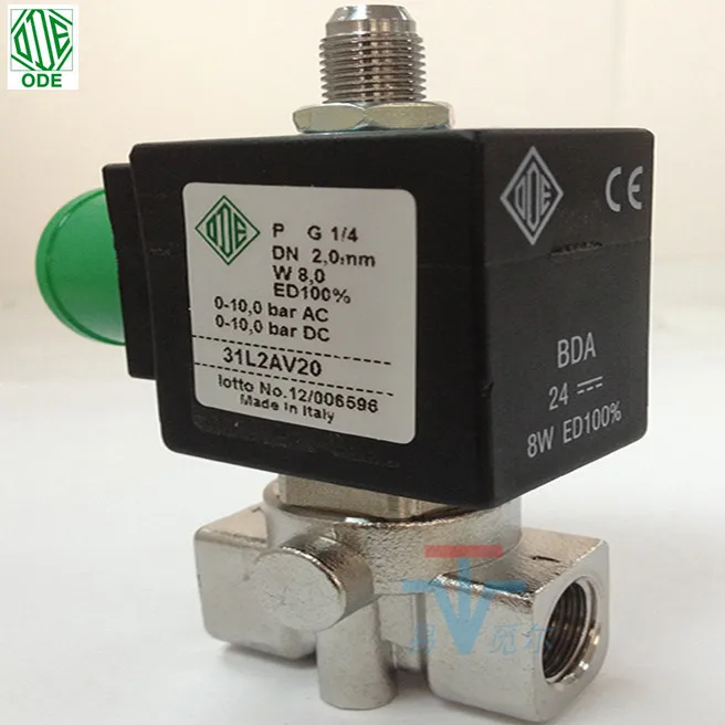 Stainless Steel Solenoid Valve 31L2AV20 Normally Closed Three-way Zero Pressure Starting Solenoid Valve DC12V