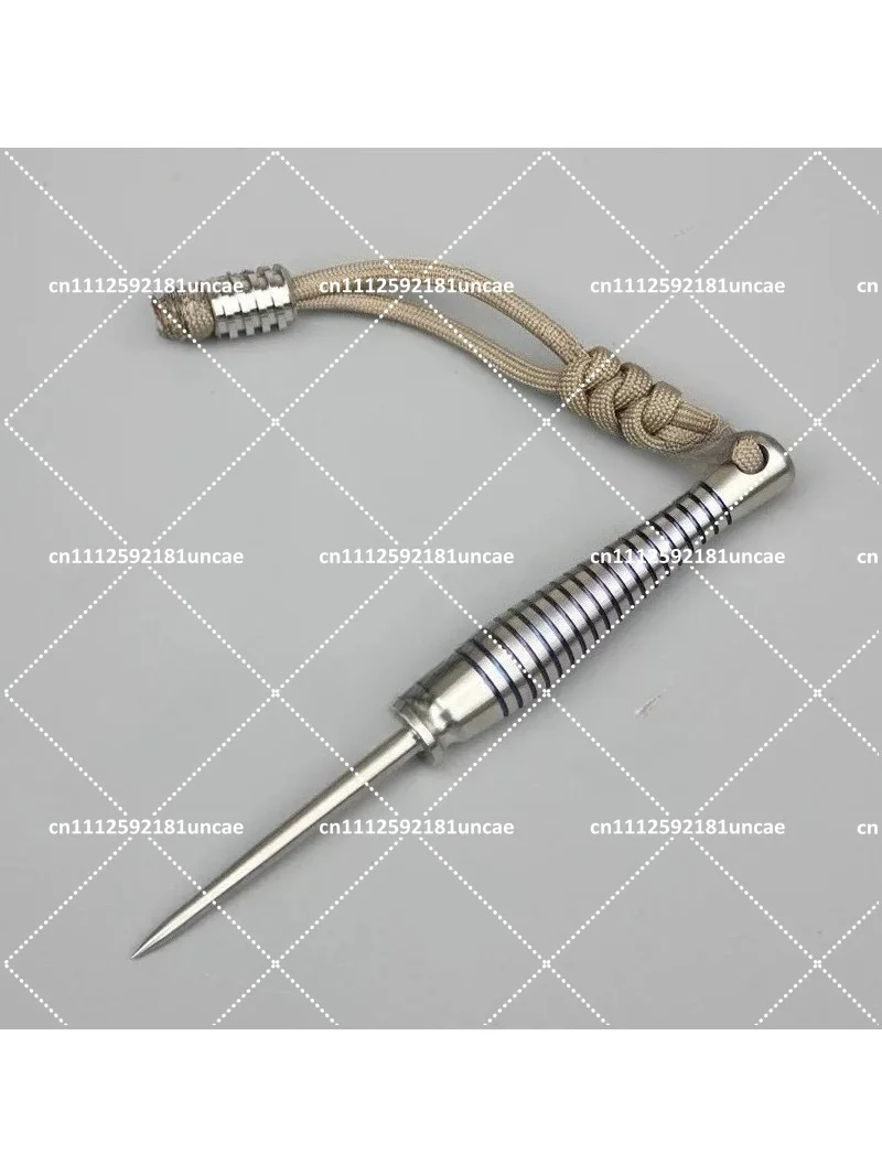 Titanium Alloy Dual-Function Tea Needle & Awl, Hand-Baked Color, Portable Detachable Outdoor Tool