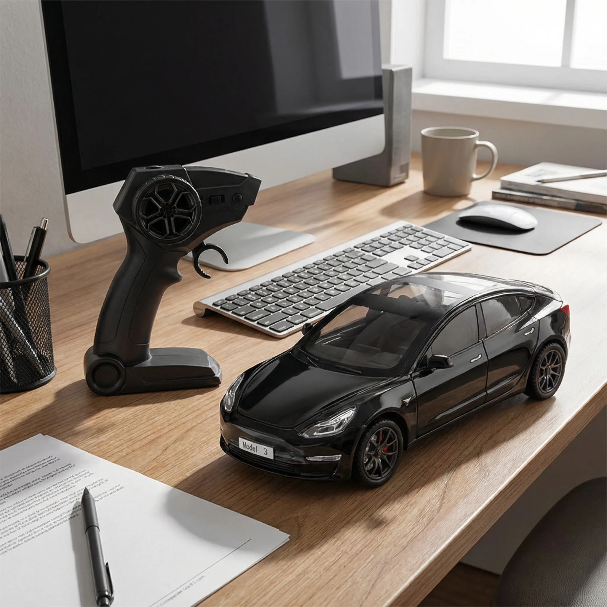 

1:24 Model 3 remote control Diecast Metal Toy Car Alloy Vehicle Pull Back Sound & Light Collection Gift For Boy Children