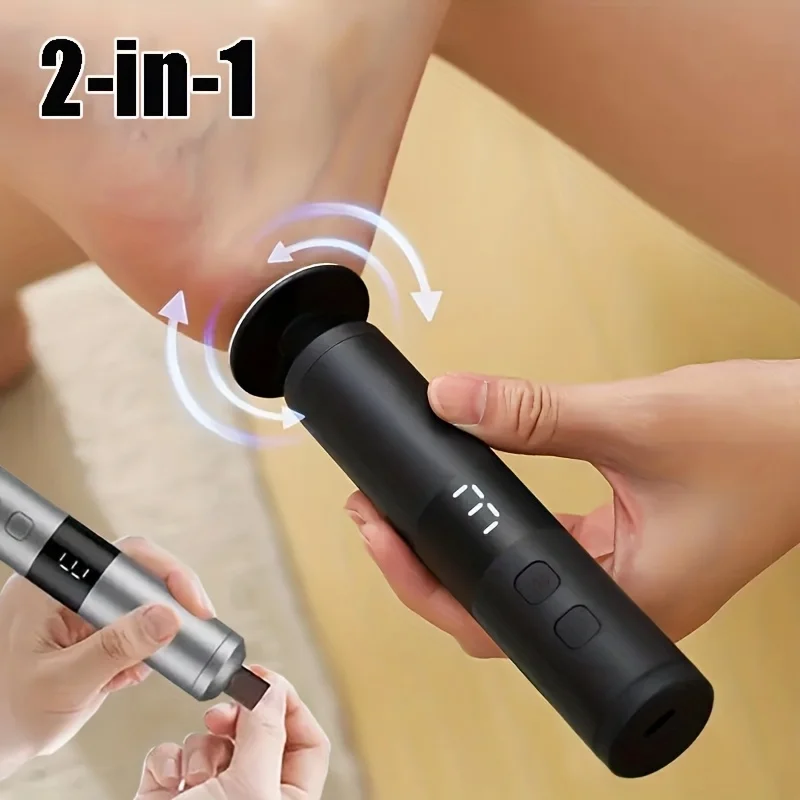 WAP01  Electric 2-in-1 Foot File and Nail File - USB Pedicure Device,LCD Display, 16 Interchangeable Heads,Multi-functional