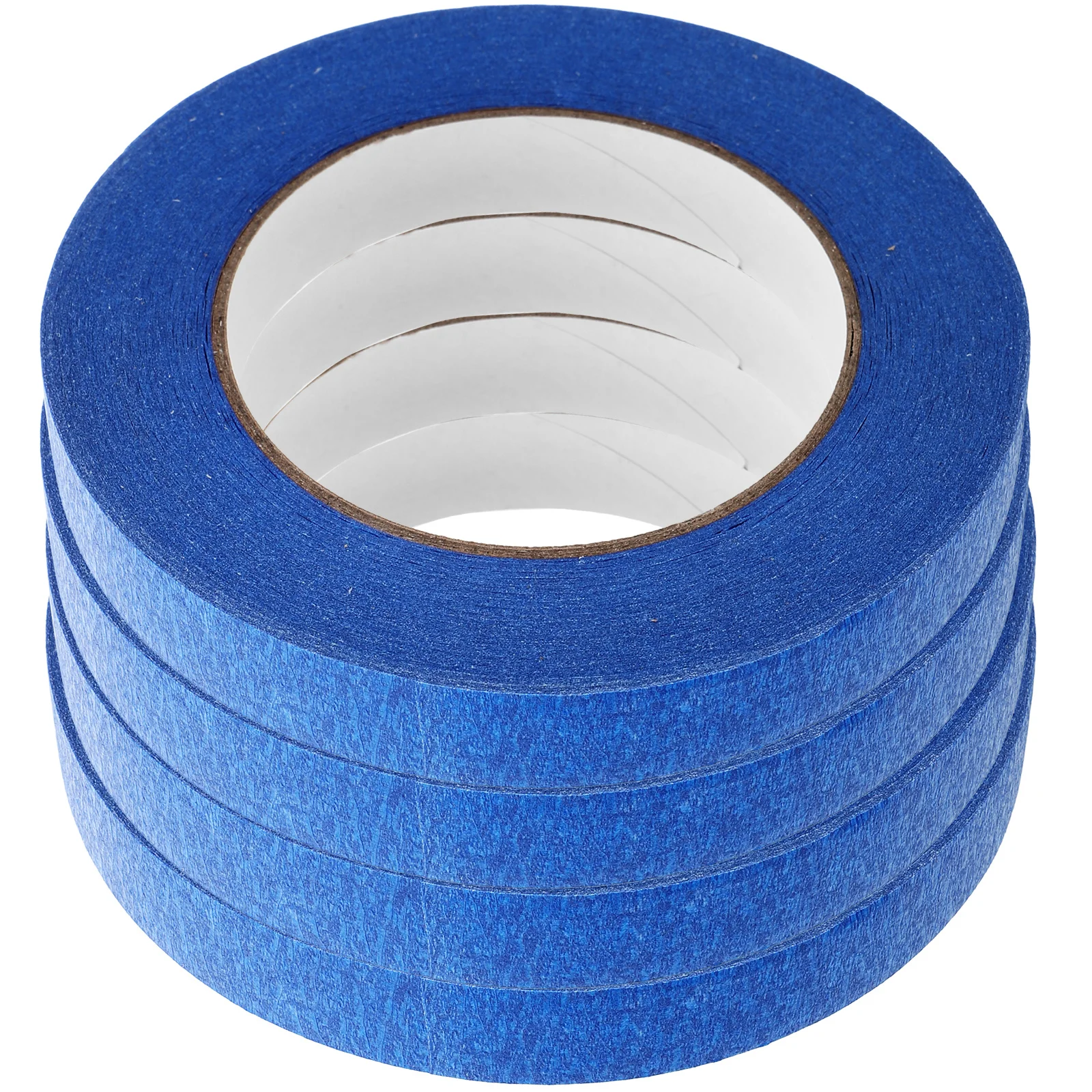 

4 Rolls Blue Painters Tape 50 Meters Long 18Mm Wide Masking Tape for Crafts and Automotive Use Crinkled Pattern Design
