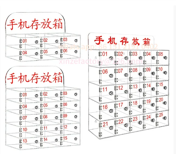 

Customizable Cabinet Acrylic Mobile Phone Storage Cabinet Plexiglass Locker Transparent Wall-mounted Employee Manufacturer