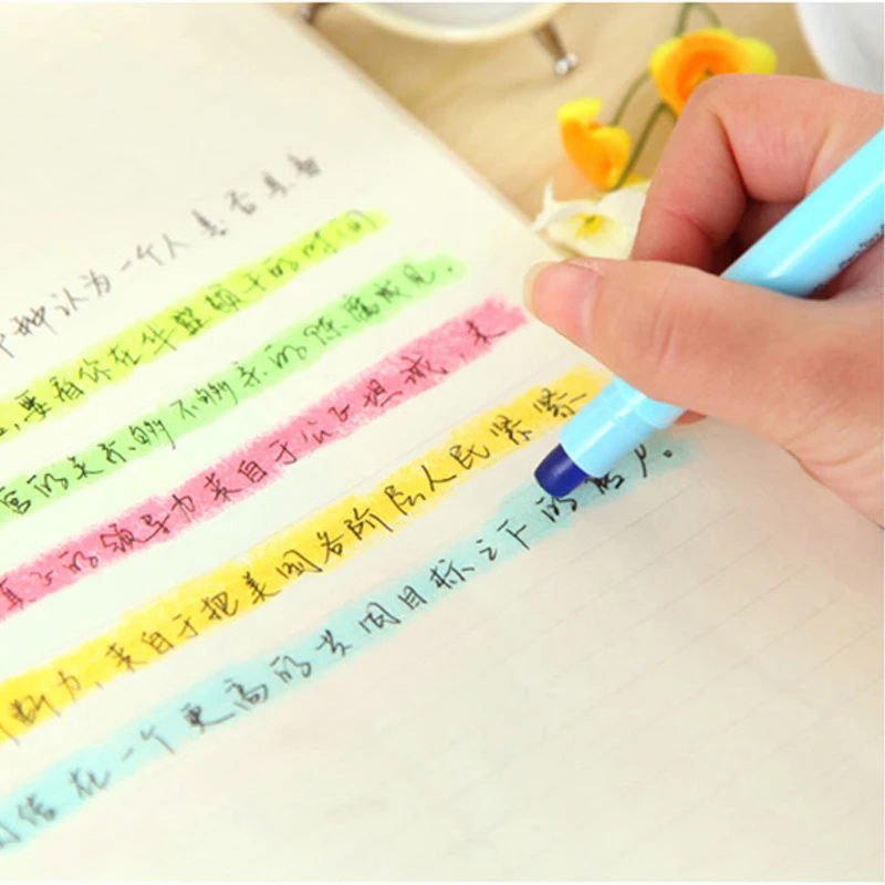 Office Material School Supplies Invisible Pen 6 pcs/Lot Candy Gel Highlighter pen Lumina Paint Marker Crayon Stationery Zakka