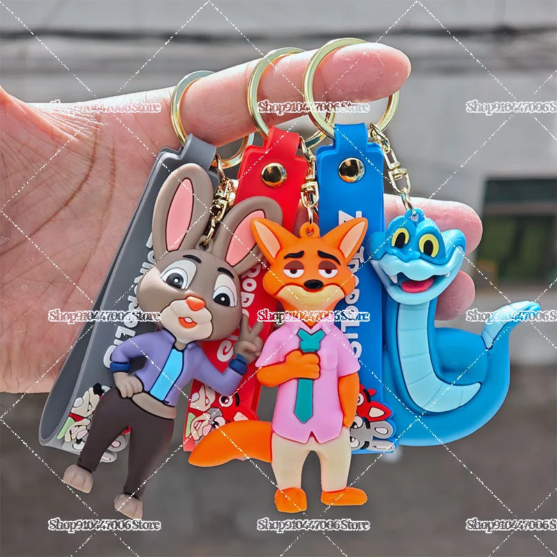 Urocze breloczki z kreskówki anime Zootopia 2, kawaii Disney, breloczki do kluczyków samochodowych, figurki akcji Judy i Nicka, breloczki z lalkami, prezenty świąteczne.