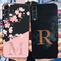 For LG Velvet Phone Case Beautiful Flower Fog Pattern Initial Letter Soft Silicone Cover For LG Velvet 5G UW G900 G900N G910