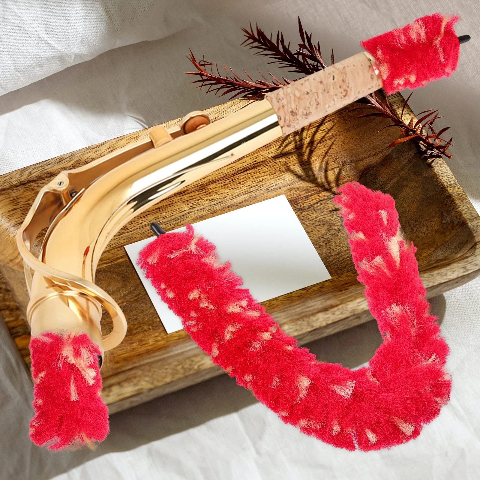 

Alto Sax Saver Brush Red Yellow Lightweight Easy Storage Proper Grip Excellent Water Absorption Reusable Instrument Care Brush