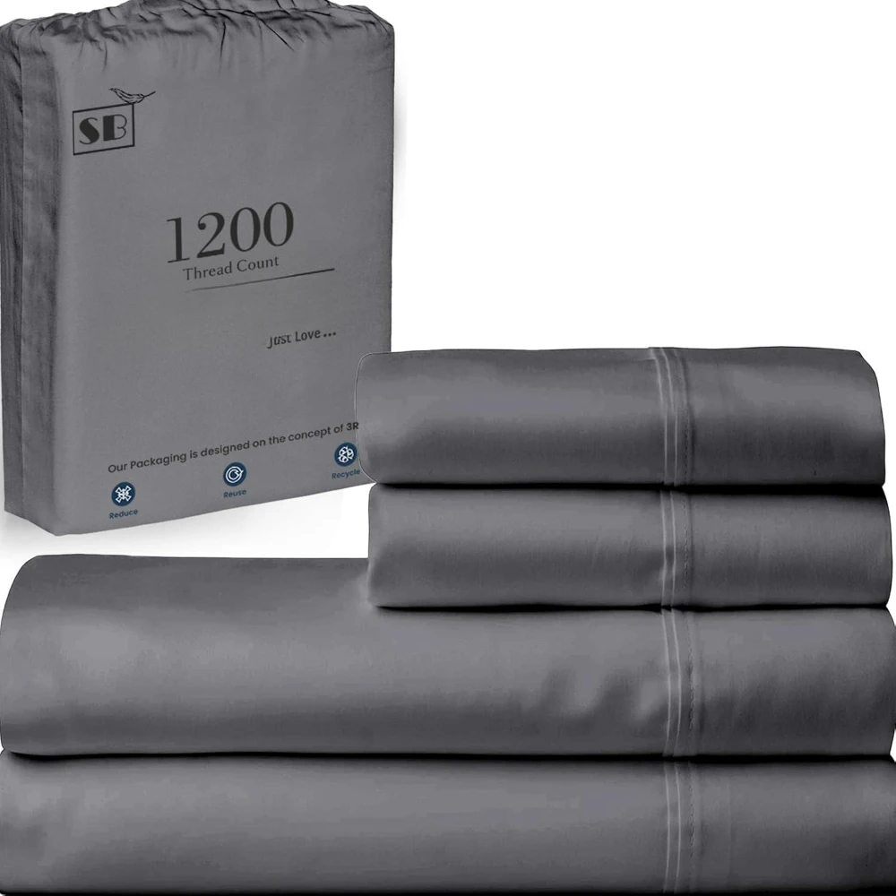 Ultra Luxury 4 Piece Egyptian Cotton Sheets King Size - 1200 Thread Count, 100% Cotton Sheets, 15