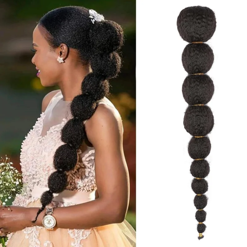 

Кудрявый афро-пузырьковый хвостик, наращивание синтетических волос, защитный стиль