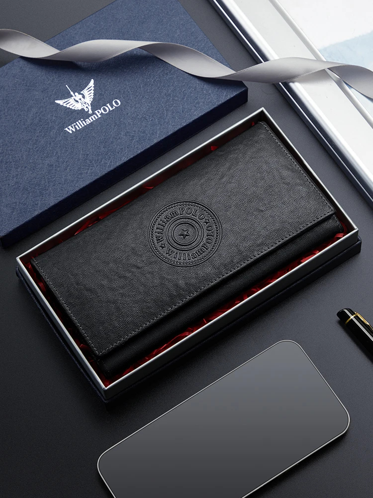 williampolo-men's-long-leather-wallet-fashionable-casual-trendy-vertical-card-holder-handbag-polyester-youth-summer