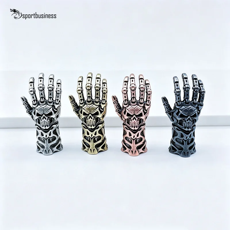 Skull Mechanical Hand Brass Knife Beads EDC DIY Paracord Woven Bracelet Lanyard Pendant Accessories Outdoor Tool Hangings Charms