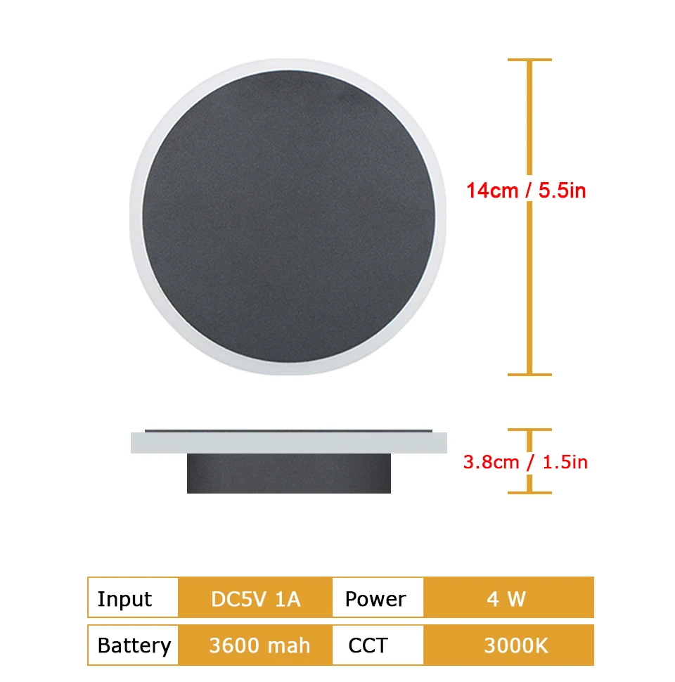 LED Wall Light Rechargeable Night Lamp Touch Dimming Wall Sconces Magnetic Stand Mounted Reading Lights for Bedroom Bedside