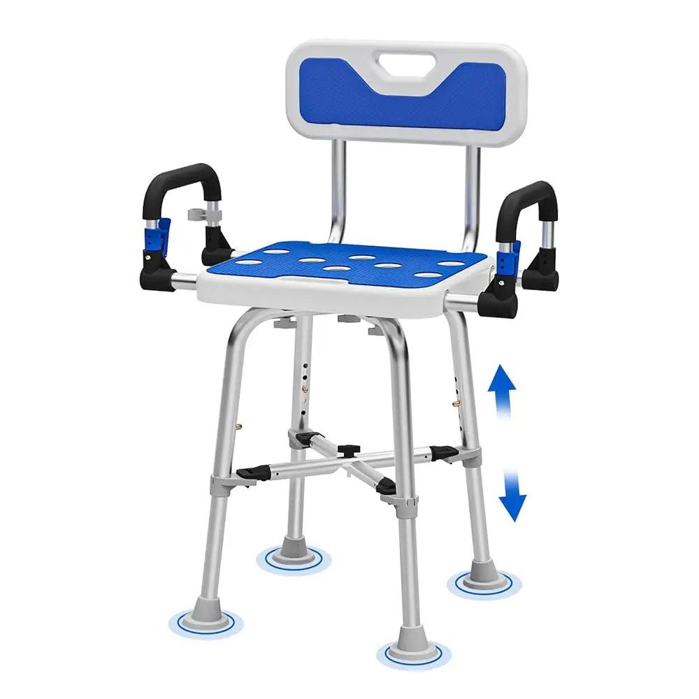 

Shower Chair With A And Ba For Seniors Elderly Handi Disabled Or Bariatric Adults Heavy Duty 500 Lbs Adjustable Stool Bench