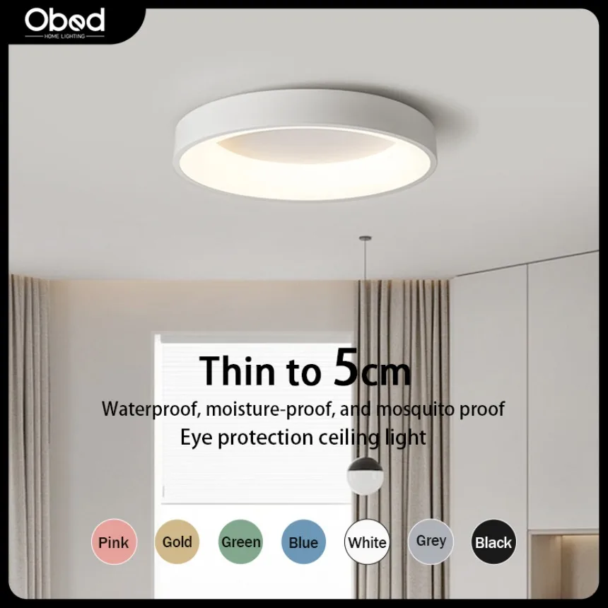 

LED Ceiling Light Minimalist Macaron Circular Creative Lighting Fixture Living Room Bedroom Study Balcony AC90V-260V Home Light