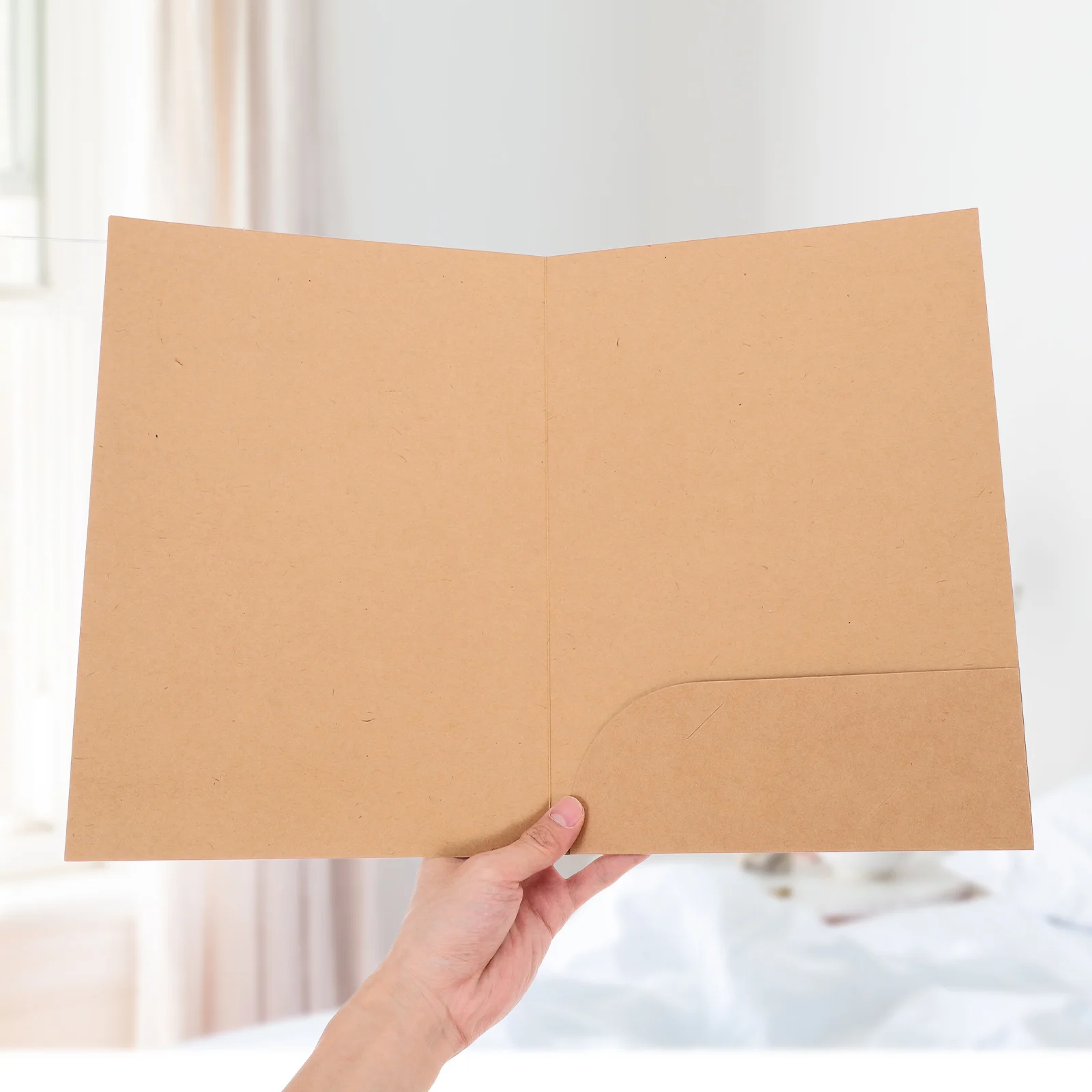 Organizzatore di file di carta A4 da 10 pezzi Cartella di carta Kraft Porta documenti a slot singolo per cartella di file per uso domestico per ufficio, scuola