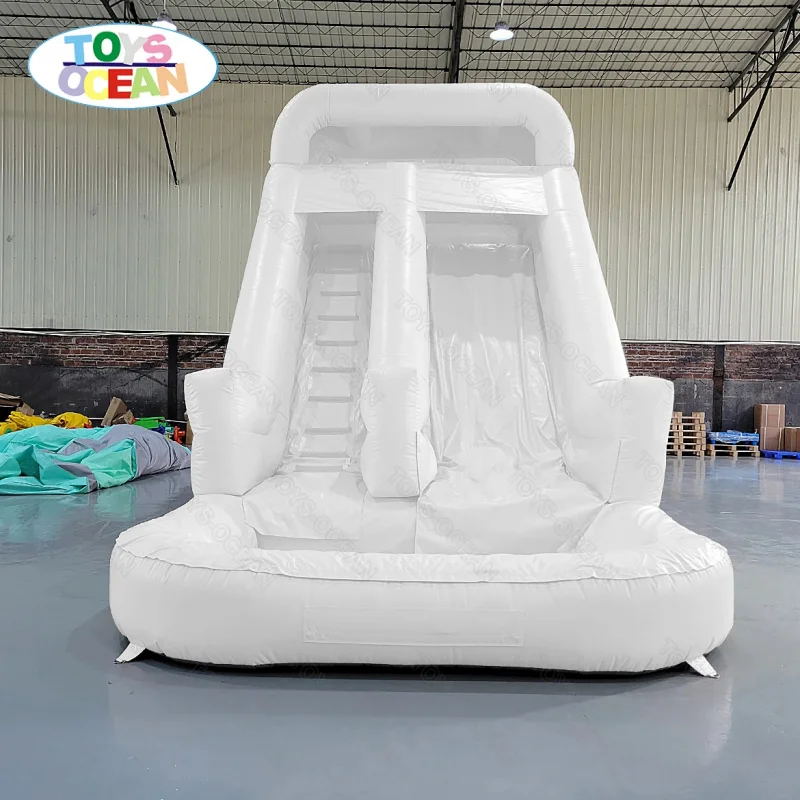 Custom Commercial Outdoor PVC Kids Slide Pool Solid Color Inflatable Water Slide Toy Includes Blower Repair Accessory Double