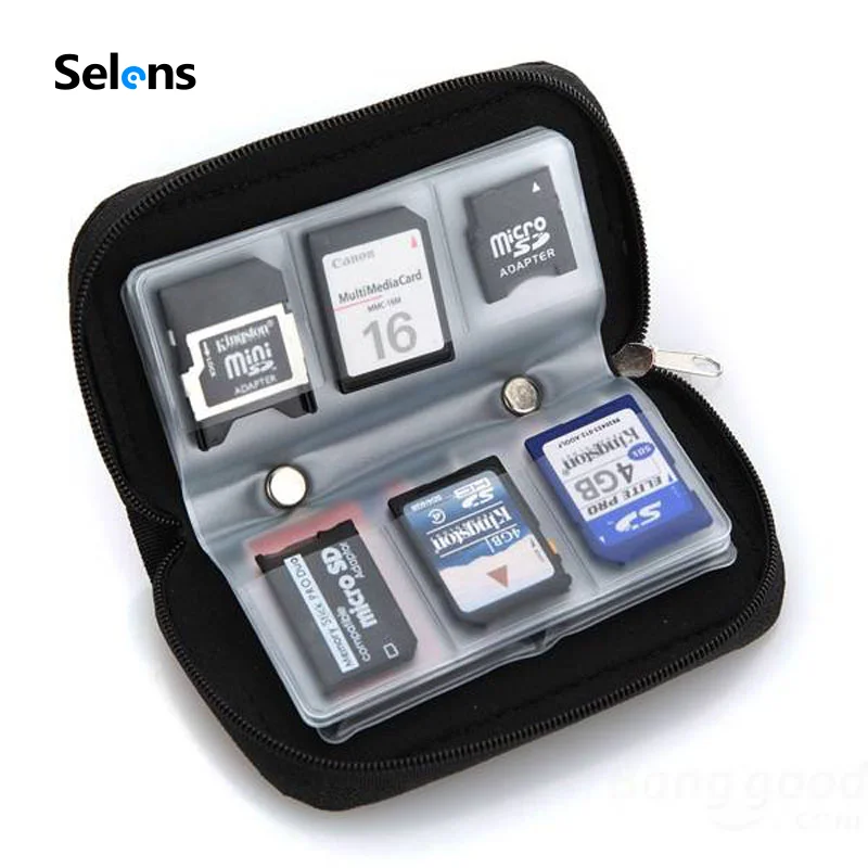 Selens Memory Card Storage Bag Canvas 20 Slots Waterproof Holder Wallet Camera Carrying Case for SD Micro SD TF Card SDHC MMC