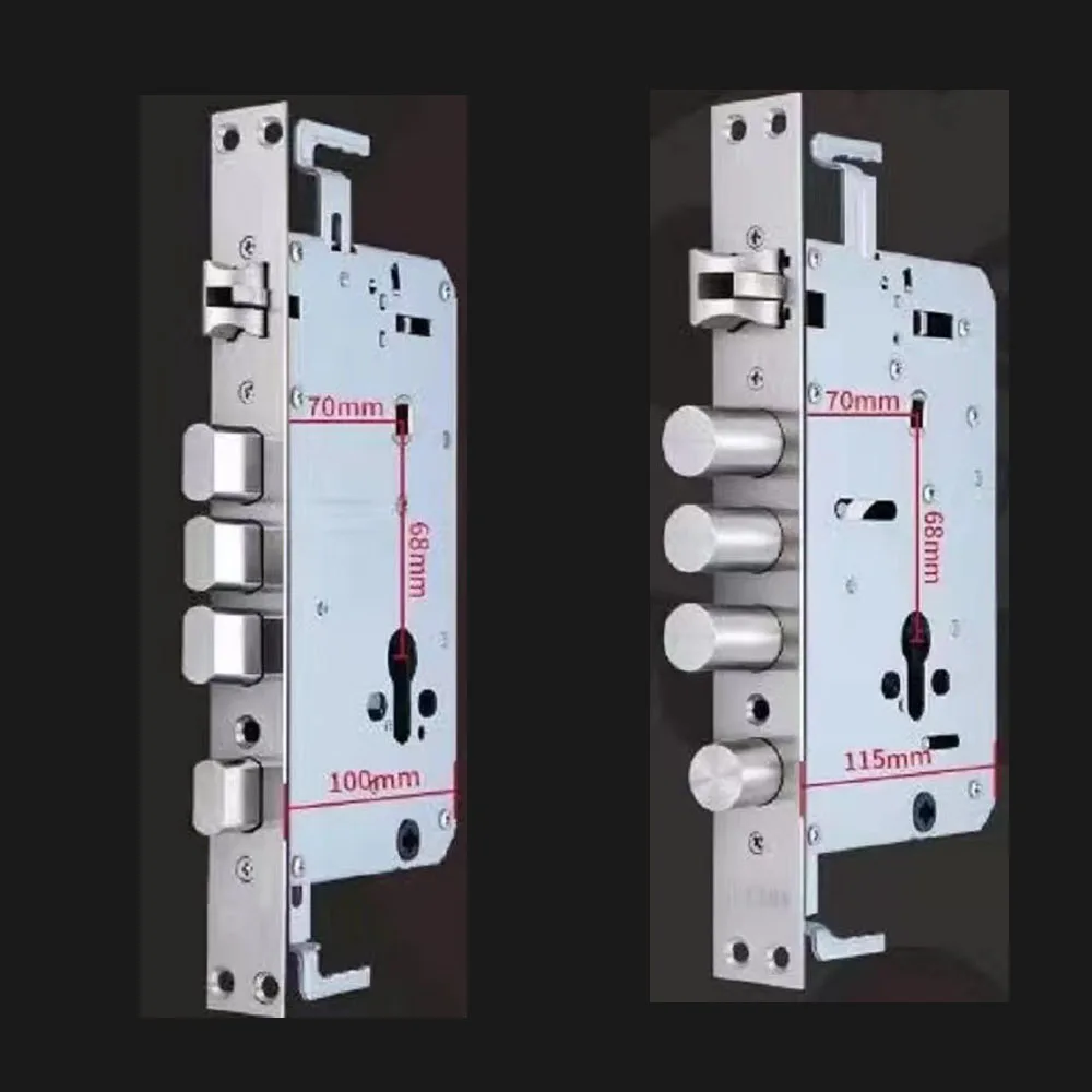 스마트 잠금 본체 크기 7068 7568 스테인레스 스틸 지문 잠금 본체, 도어 잠금 케이스 피팅