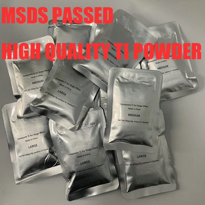 

MSDS Consumables Ti Powder 200g/bag Material For Cold Spark Fountain Wedding Fireworks Machine MSDS Sparkular Material 2-5M