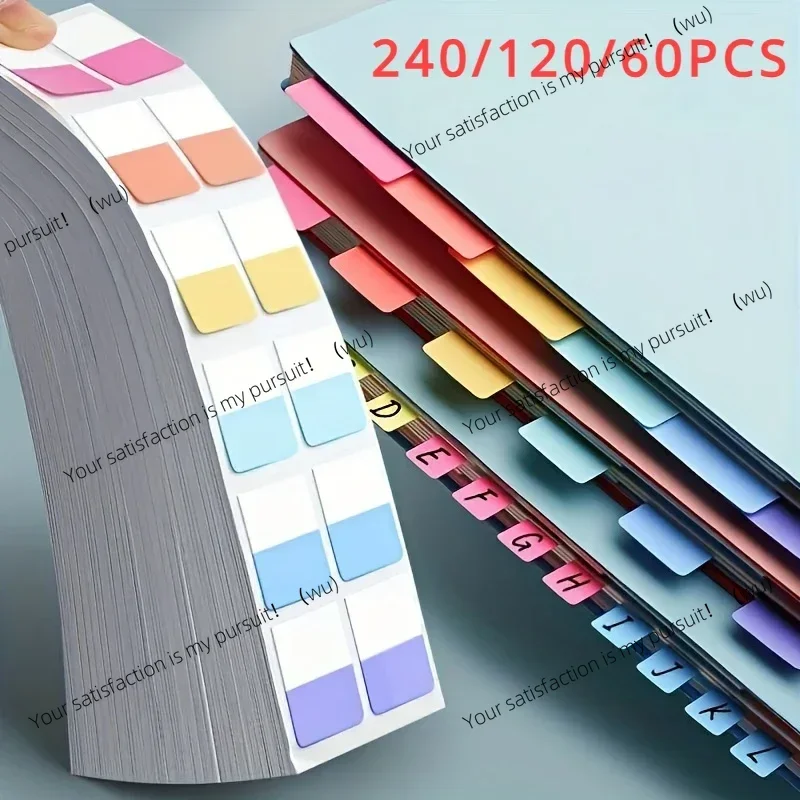 240/120/60PCS Multicolor Sticky Writable Repositionable Index Tabs Flags for Pages Book Markers Reading School Office Supplies