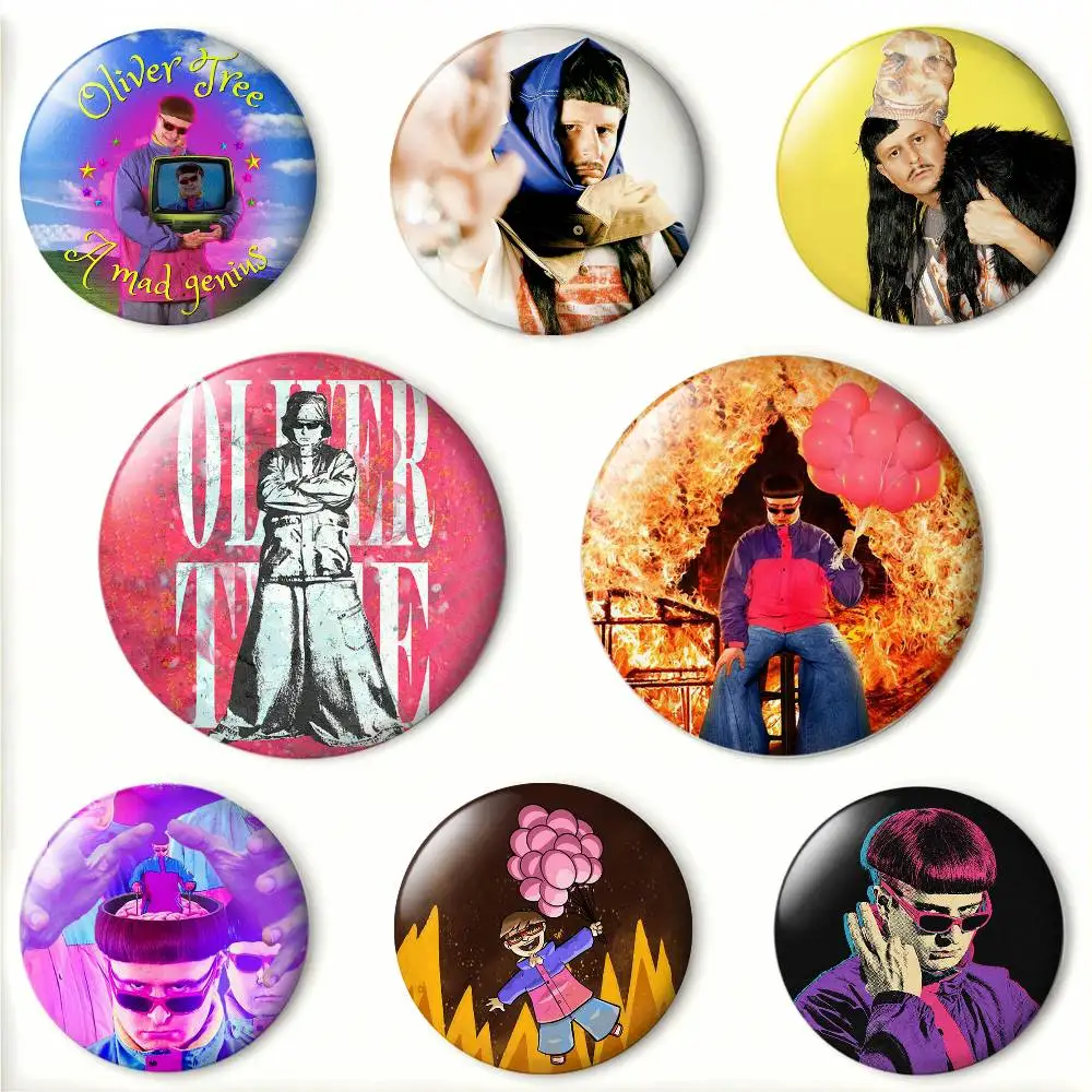 Indie Pop Rap Singer O-Oliver Tree Badges 25 32 44 58 75 mm Round Fans Collect Friends Gifts Brooch Souvenir