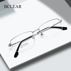 BCLEAR Ultra Light Square Comfortable Small Face Eyeglasses Pure Titanium Fashion Optical Prescription Glasses Frame Men Women