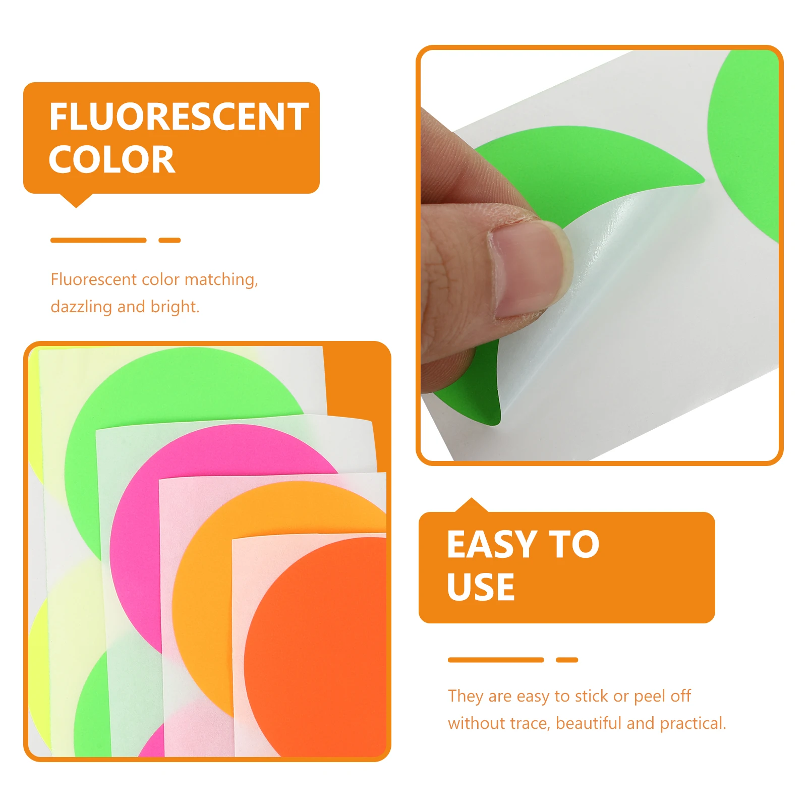 

100pcs Round Label Stickers Colored Dot Seal Decals Craft Diy Home Decorative Adhesive Paste Tags