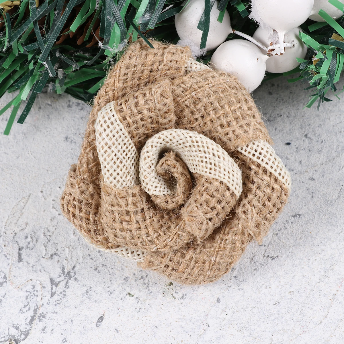 

24 Pcs Flowers DIY Craft Christmas Decor Bow Tie Linen Decorations