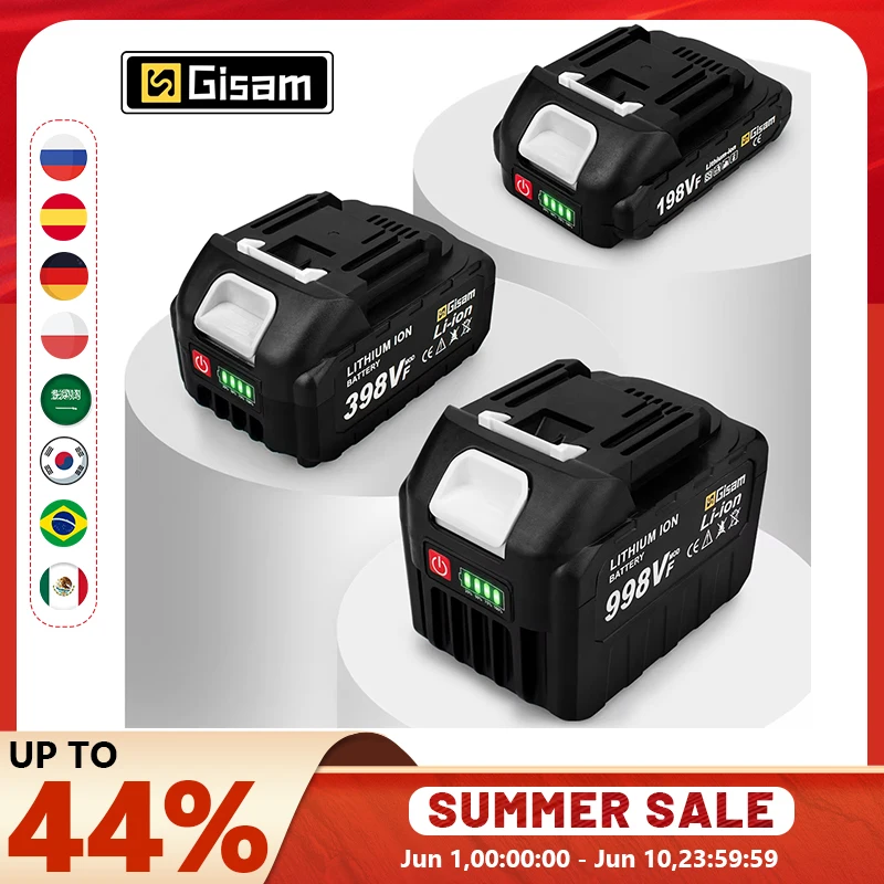 Batterie Lithium-Ion Rechargeable 18V, 22500mAh, 15000mAh, avec indicateur de batterie, pour outils électriques Makita