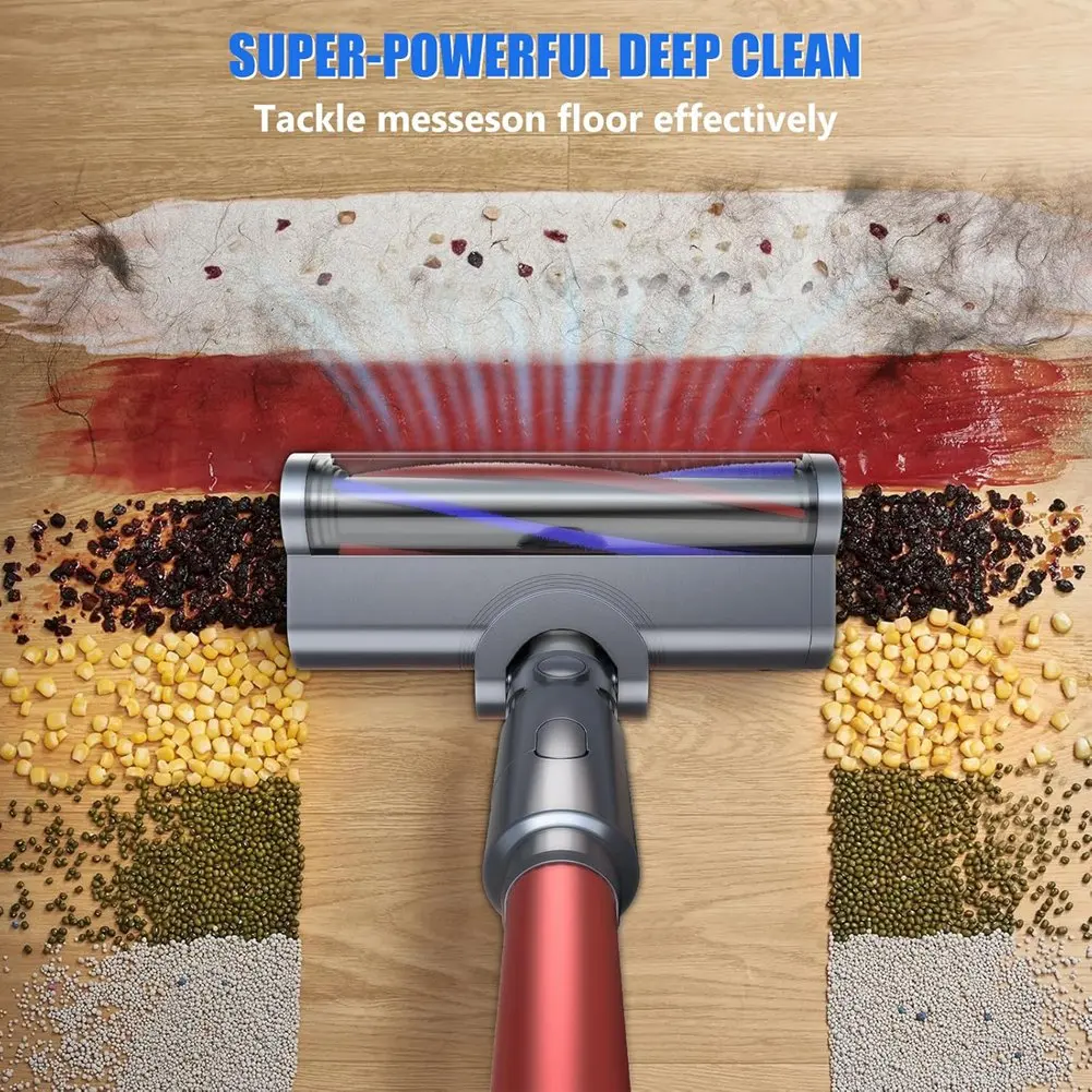 Вакуумная головка AC19 для пылесоса Dyson V7 V8 V10 V11 V15, насадка для пола, насадка для щетки со светодиодом, подсветка скрытой пыли