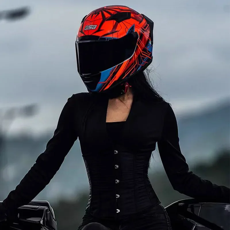 GSB Motorcycle Helmet Spider Full face Racing Motorcross helmet DOT ECE Certification Cascos para motos Blacke lens Casco moto