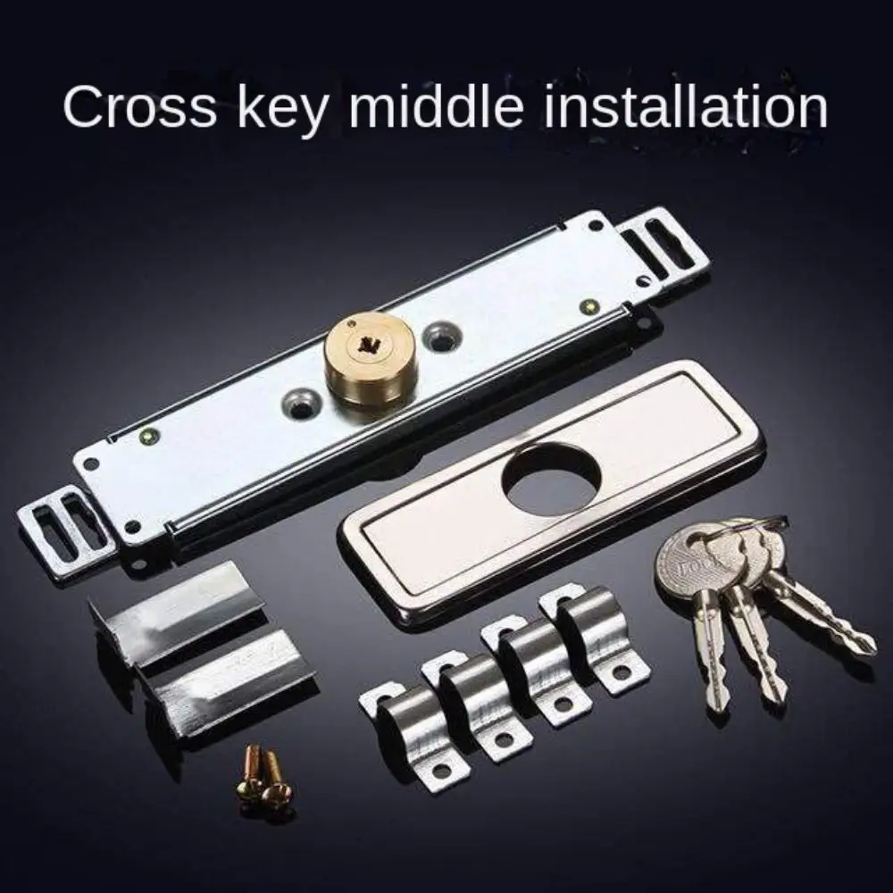 New Alloy Roller Shutter Door Lock Middle Bottom Hardware Roll Gate Lock Thicken Cross Shaped Anti-theft Locks Garage