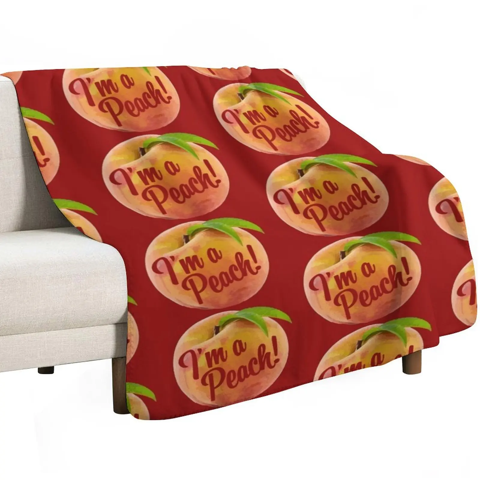 I'm a Peach Throw Blanket Vintage Stuffeds funny gift Soft Beds sofa bed Plaid on the sofa Blankets