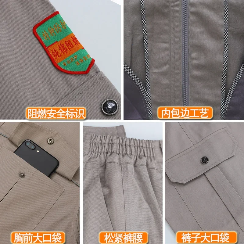 Flame Retardant Work Clothes Anti Scald Welding Labor Protection Suit Fire-Resistant And Insulated  Protective Work Clothes