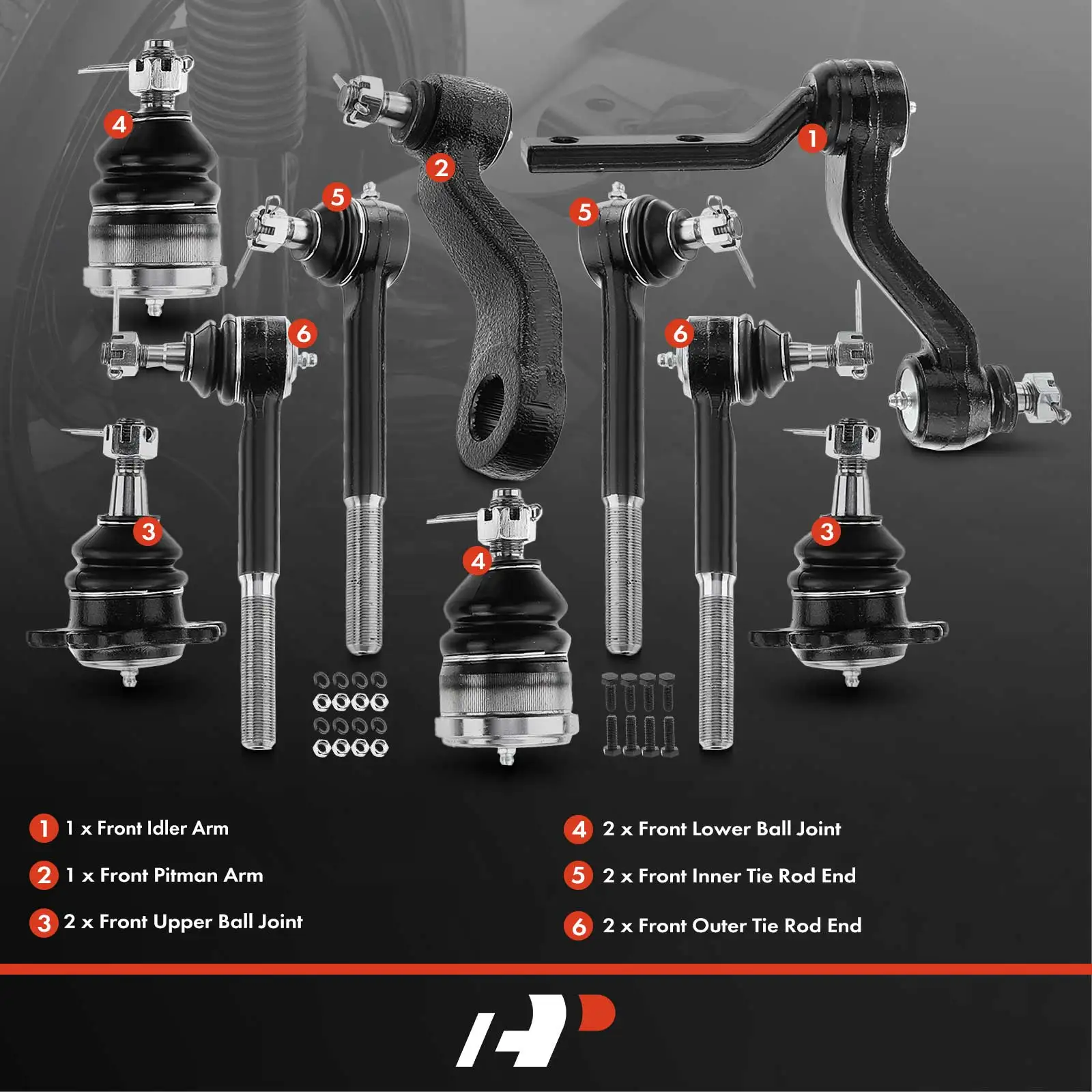 A-Premium 10x Front Idler Arm & Pitman Arm Tie Rod End & Ball Joint for GMC C1500 C2500 1988-1991 Chevrolet C1500 1989-1991