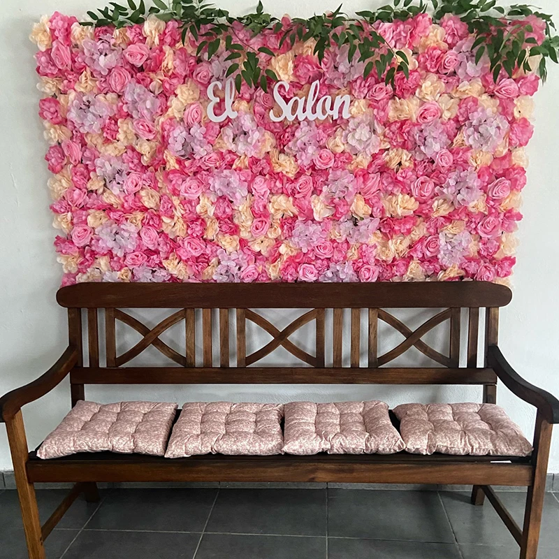 Artificial Flowers Wall Backdrop Panel 3D Faux Roses Wall for Wedding Party Baby Shower Background Home Shop Decoration