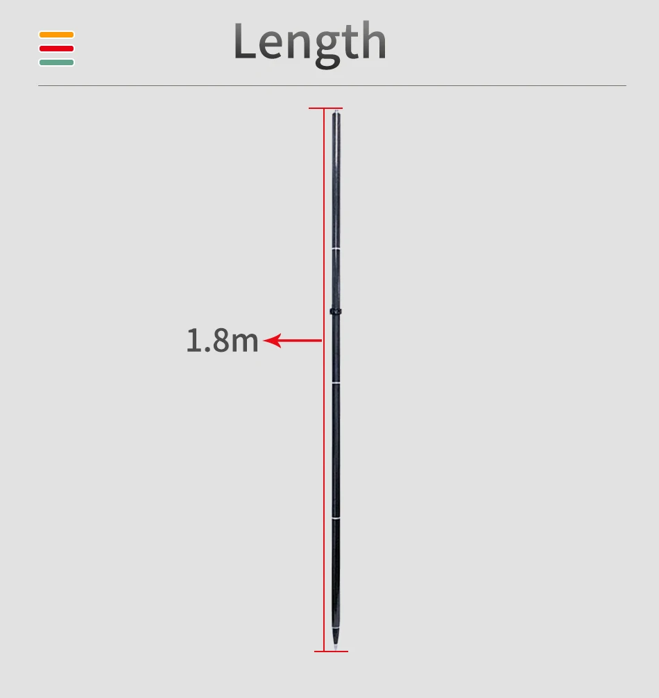 PRISM POLE , survey pole , 1.8M length GPS , carbon fibre pole , GPS GNSS RTK SURVEYING TYPE, 4 pcs poles, 5/8x11 thread