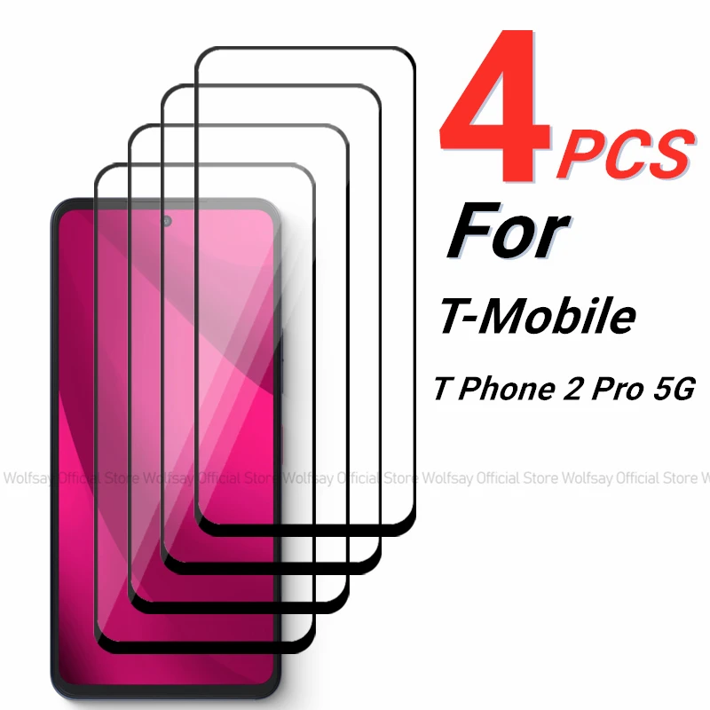 2/4PCS Tempered Glass For T-Mobile T Phone 2 Pro 5G Screen Protector T-Mobile T Phone 2 Pro 5G Full Glue Protector Phone Film