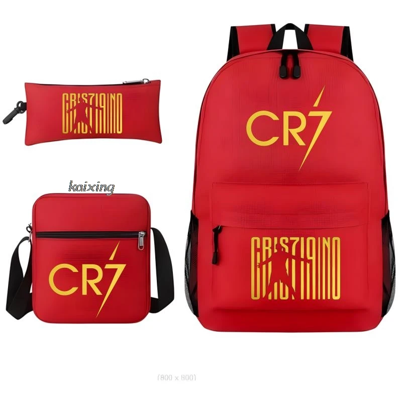 Fashion Hot CR7 Backpack 3Pcs/set School Bags for Girls Boy Laptop Teens Travel Knapsack Women Rucksack Mochilas Gift